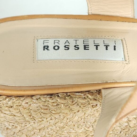 Fratelli Rossetti Women's US6 US36,5 Tan Leather Espadrill Strappy Wedge Sandals - Picture 14 of 16